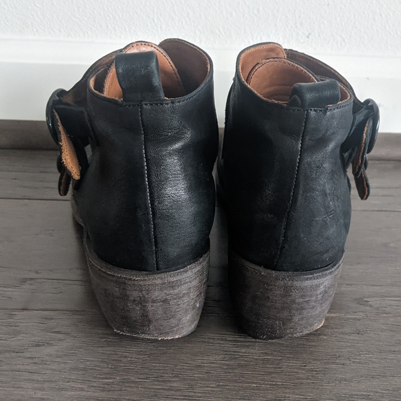 P. Monjo Black Leather Double Monkstrap Ankle Boots Size 8 - Picture 14 of 15